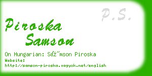 piroska samson business card